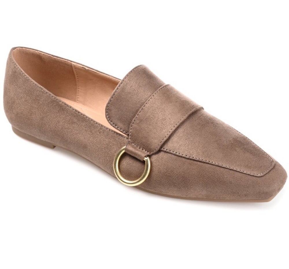 Journee Collection Womens Benntly Loafers Flats Neutral Taupe 10 M Comfort Foam